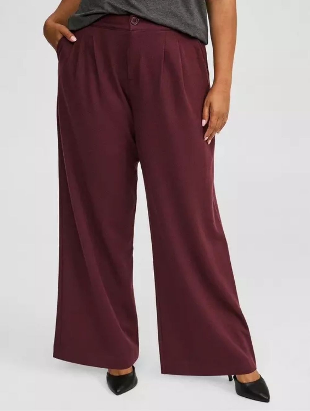 NEW Torrid Brushed Twill Wide Leg Pants Sassafras Purple Womens Plus Size 22 - Picture 2 of 15
